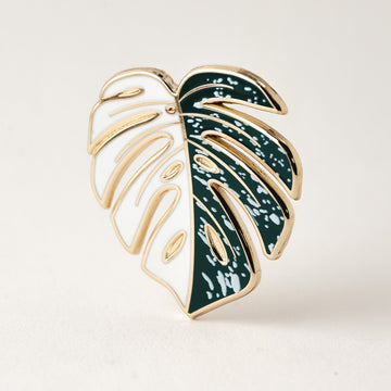 Monstera Albo Enamel Pin by Happily Plants