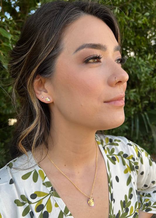 Monstera Deliciosa Stud Earrings