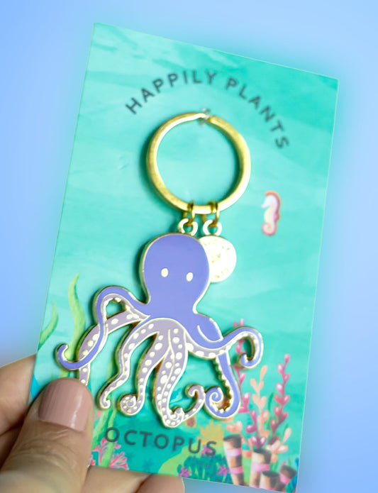 Octopus Enamel Keychain