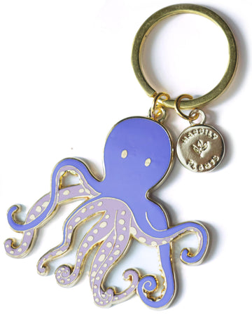 Octopus Enamel Keychain