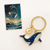 Celestial Whale Enamel Keychain Charm