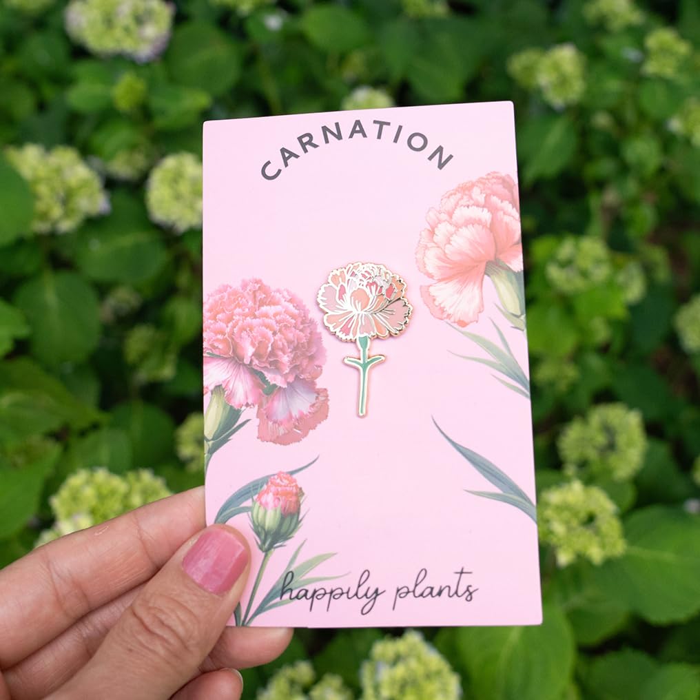 Pink Carnation Flower Enamel Pin