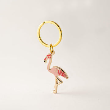 Flamingo Enamel Keychain