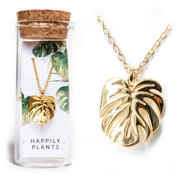 Monstera Deliciosa Necklace - 18k Gold Plated