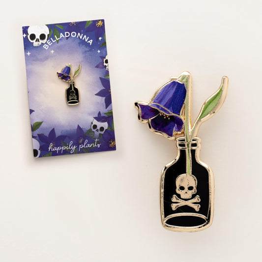 Poison Belladonna Flower Hard Enamel Pin