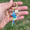 Hummingbird Enamel Keychain Bag Charm