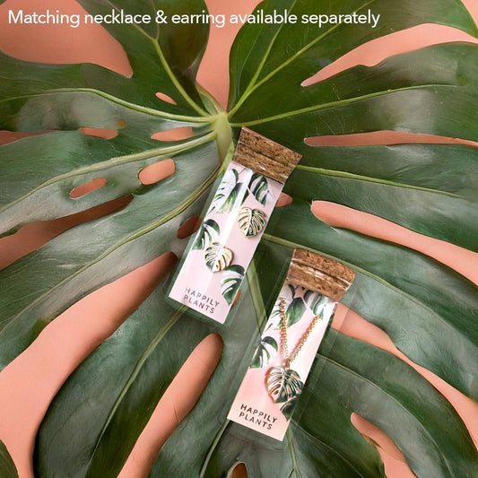 Variegated Monstera Albo Earrings