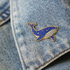Blue Whale with Stars Lapel Enamel Pin