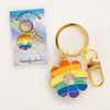Pride Rainbow Flower Enamel Keychain & Bag Charm