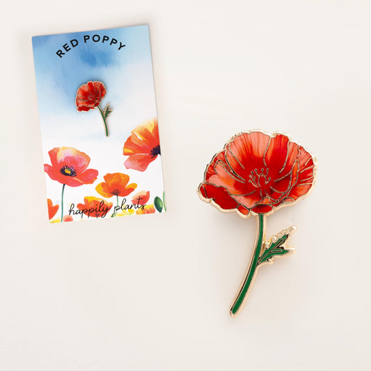 California Red Poppy Enamel Pin