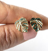 Variegated Monstera Albo Earrings