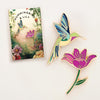 Hummingbird & Pink Lily Flower Enamel Pin