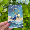 Celestial Whale Enamel Keychain Charm