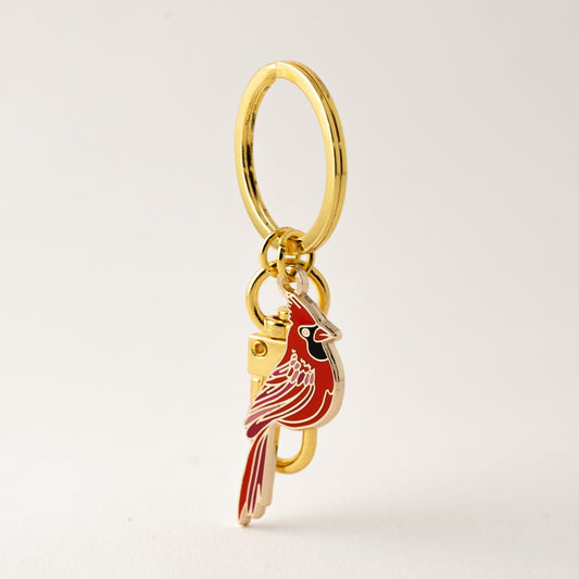 Red Cardinal Enamel Keychain and Bag Charm