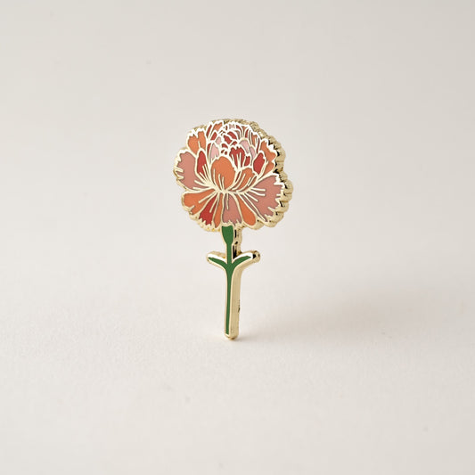 Pink Carnation Flower Enamel Pin