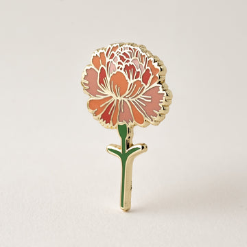 Pink Carnation Flower Enamel Pin