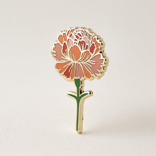 Pink Carnation Flower Enamel Pin