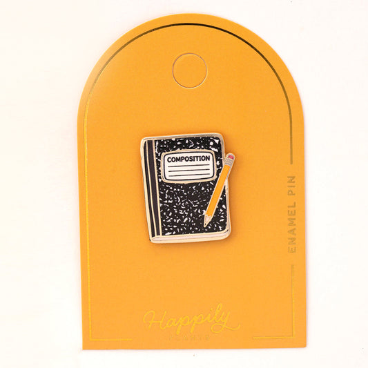 Composition Notebook & Pencil Pin