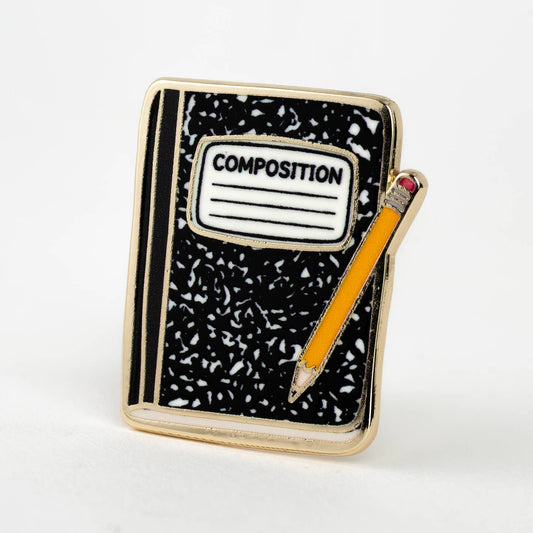 Composition Notebook & Pencil Pin