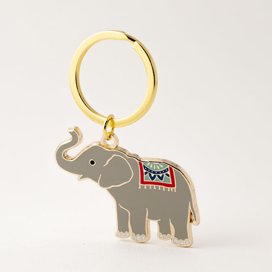 Elephant Enamel Keychain