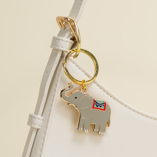 Elephant Enamel Keychain