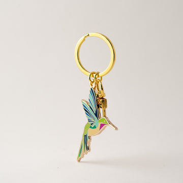 Hummingbird Enamel Keychain Bag Charm
