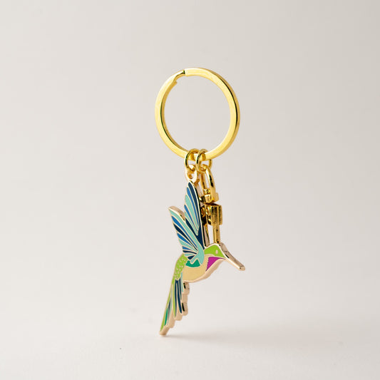 Hummingbird Enamel Keychain Bag Charm