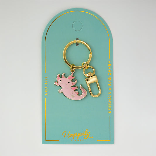 Axolotl Enamel Keychain & Bag Charm