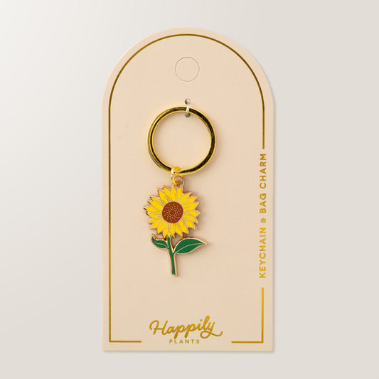 Sunflower Enamel Keychain