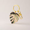Monstera Thai Constellation Plant Keychain Charm