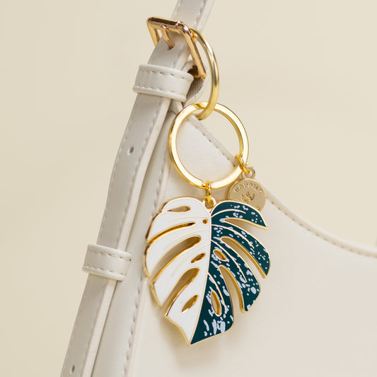 Monstera Albo Keychain & Bag Charm