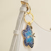 Blue Morpho Butterfly Enamel Keychain