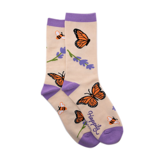 Monarch Butterfly & Honey Bees Socks