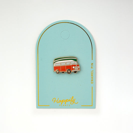 Camp Life Camper Van & Canoe Enamel Pin