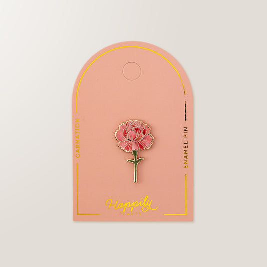 Pink Carnation Flower Enamel Pin