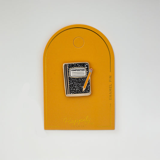 Composition Notebook & Pencil Pin