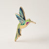 Hummingbird & Pink Lily Flower Enamel Pin