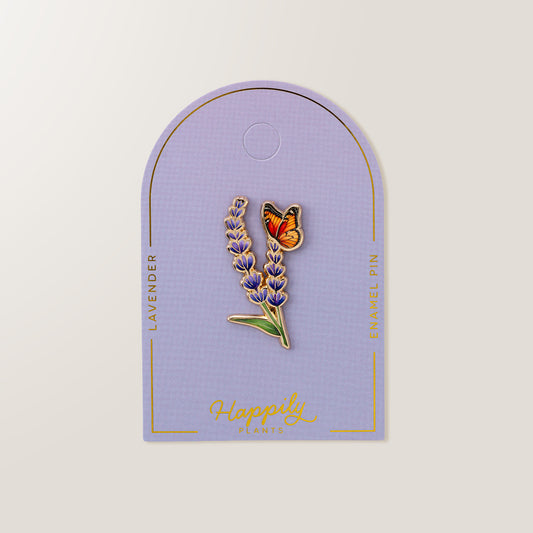 Lavender Pin & Butterfly Flower Enamel Pin