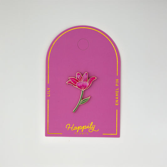 Pink Lily Flower Lapel Enamel Pin