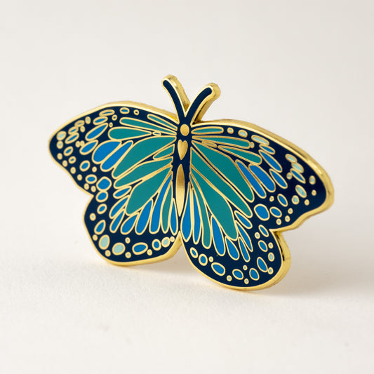 Blue Morpho Butterfly Enamel Pin