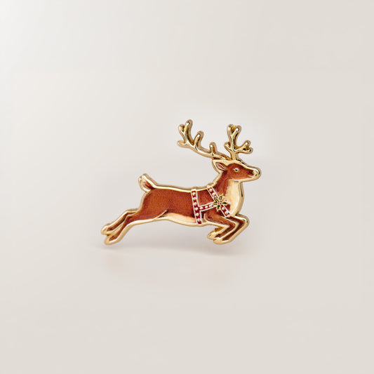 Reindeer Brooch Lapel Pin | Christmas Pin
