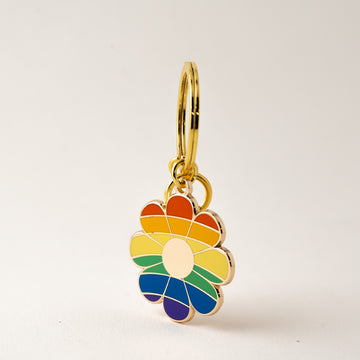Pride Rainbow Flower Enamel Keychain & Bag Charm