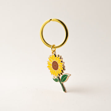 Sunflower Enamel Keychain