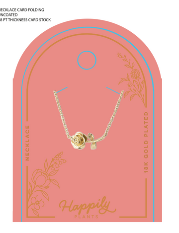 Peony Necklace 18k Gold (Card)