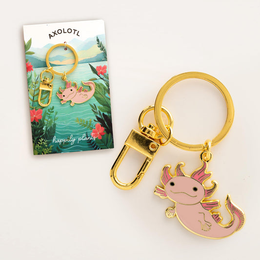 Axolotl Enamel Keychain & Bag Charm