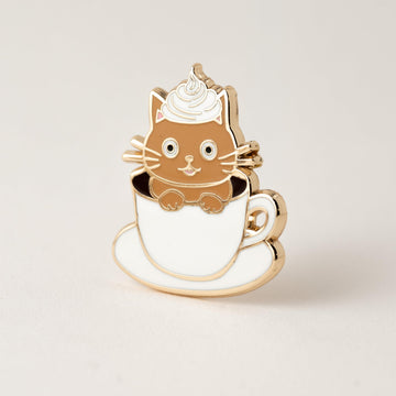 Overly Caffeinated Cat Pin