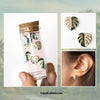 Variegated Monstera Albo Earrings