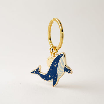 Celestial Whale Enamel Keychain Charm