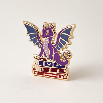 Fantasy Dragon Book Lovers Enamel Pin