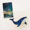Blue Whale with Stars Lapel Enamel Pin